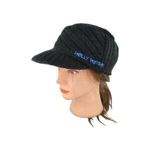 Helly Hansen Visor Beanie One Size Womens Black Knit Cozy Hat